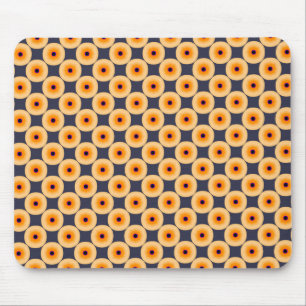 Unique Orange Blue Yellow Polka Dot Pattern Mouse Pad