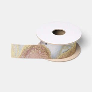 Unique Orange Grey Gold Ribbon Satin Ribbon