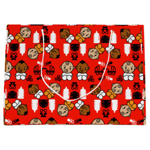 Unique Orange New Baby Gift Large Gift Bag