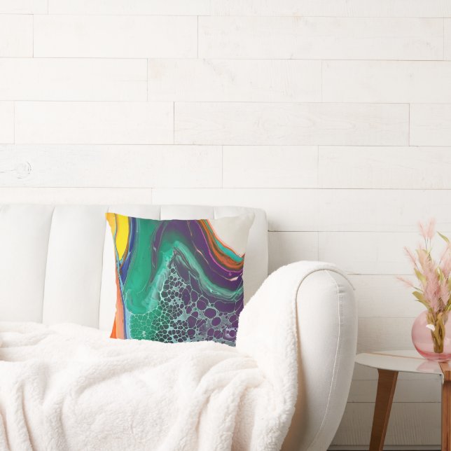 Unique Original Art Abstract Throw Pillow (Couch)