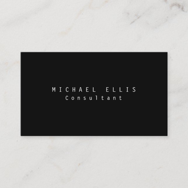 Unique Original Black White Professional Plain Business Card (Front)