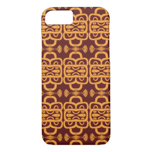 Unique Ornate Maroon Orange Pattern iPhone 8/7 Case