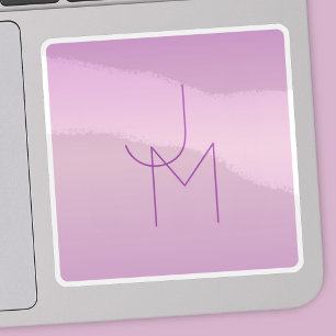 Unique Overlapping Monogram   Soft Lavender Pink