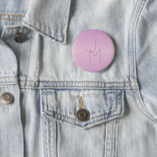 Unique Overlapping Monogram   Soft Lavender Pink 2 Inch Round Button