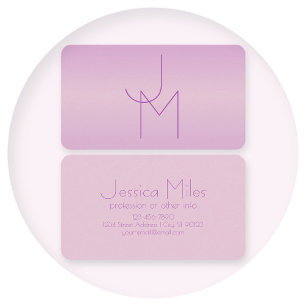 Unique Overlapping Monogram Soft Lavender Pink Business Card