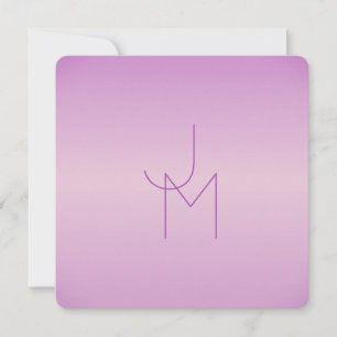 Unique Overlapping Monogram   Soft Lavender Pink Card