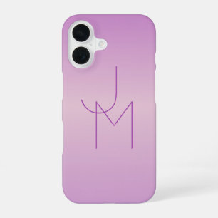 Unique Overlapping Monogram Soft Lavender Pink iPhone 16 Case