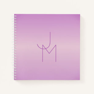 Unique Overlapping Monogram Soft Lavender Pink Notebook