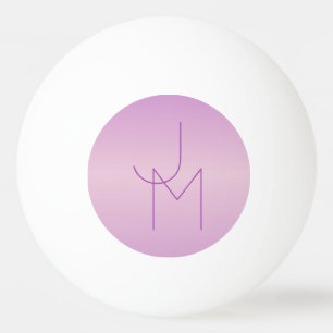 Unique Overlapping Monogram   Soft Lavender Pink Ping Pong Ball