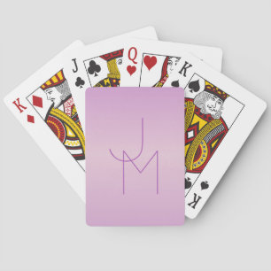 Unique Overlapping Monogram   Soft Lavender Pink Playing Cards