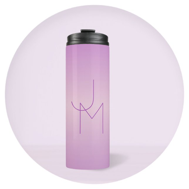 Unique Overlapping Monogram | Soft Lavender Pink Thermal Tumbler (Creator Uploaded)