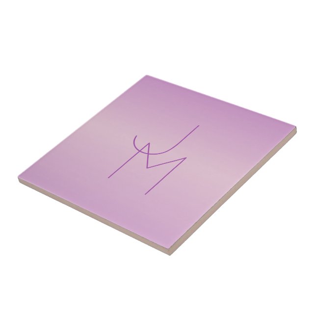 Unique Overlapping Monogram | Soft Lavender Pink Tile (Side)
