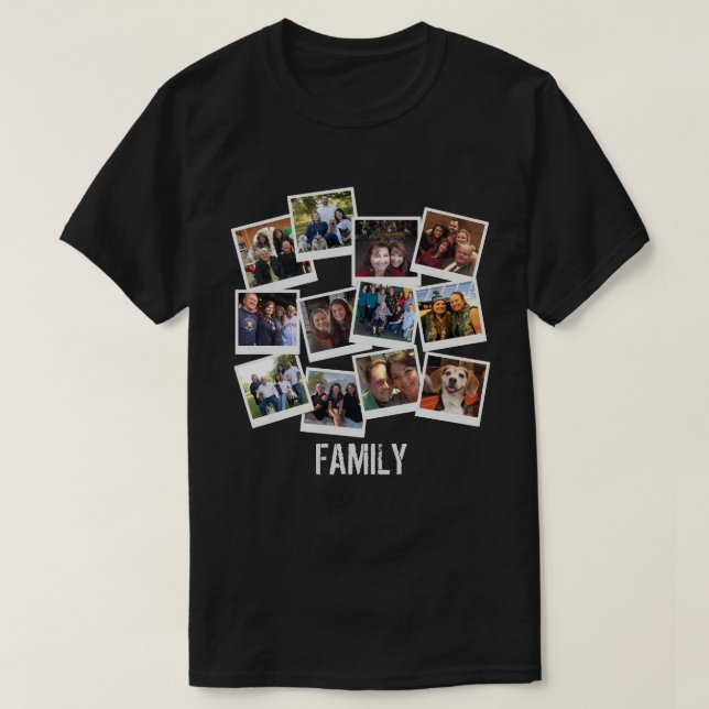 Unique Own Family Photo Frame Collage T-Shirt (Design Front)