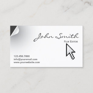 Unique Page Curl Film Editor Business Card