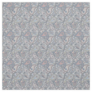Unique Pastel Blue Violet Pink Vintage Floral Fabric
