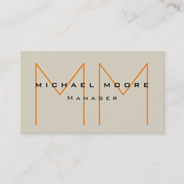Unique Pastel Tones Initials Monogram Cute Business Card (Front)