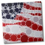 Unique Patriotic American Flag Tile<br><div class="desc">This cool abstract patriotic print features an abstract American Flag with flowing stars and stripes. Red White and Blue is made up of circles of varying sizes. USA Patriotic Red White Blue American Flag ceramic tile</div>