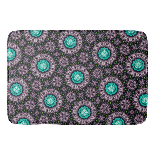 Unique Pattern Abstract Shower Curtain Bath Mat (Front)