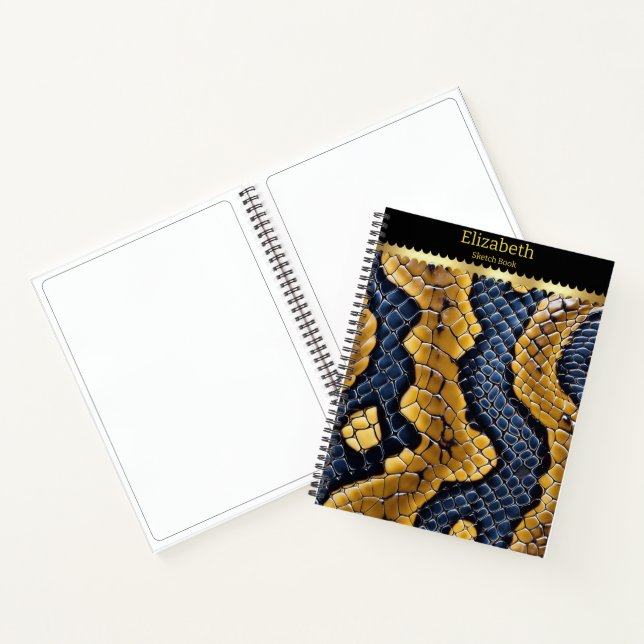 Unique patterns of a vibrant poisonous snake skin notebook (Inside)