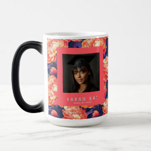 Unique Peonies Print Graduate Coffee Magic Mug