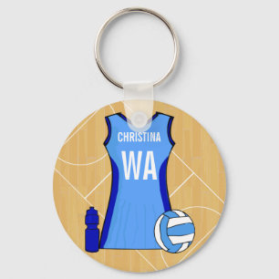Unique Personalised Netball Custom request Keychain