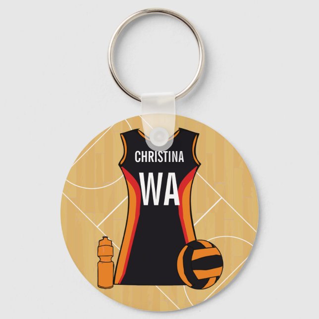 Unique Personalised Netball Keychain (Front)