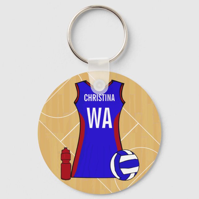 Unique Personalised Netball Keychain (Front)