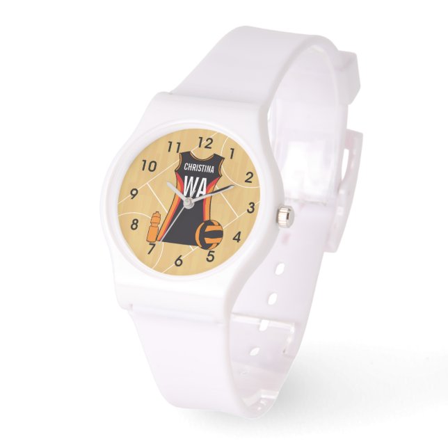 Unique Personalised Netball Watch (Angle)
