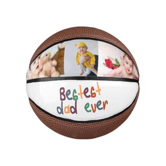 Unique Personalized Bestest Dad Ever Fathers Day Mini Basketball (Front)