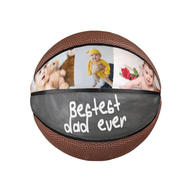 Unique Personalized Bestest Dad Ever Fathers Day Mini Basketball (Front)