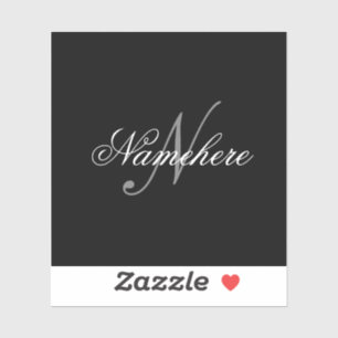 Unique Personalized Black and White Name Monogram