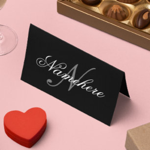 Unique Personalized Black and White Name Monogram Appointment Card