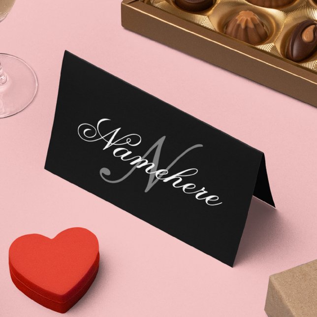 Unique Personalized Black and White Name Monogram Appointment Card (Creator Uploaded)