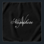 Unique Personalized Black and White Name Monogram Bandana<br><div class="desc">Personalized Unique Black and White Name Monogram Design for anyone.</div>