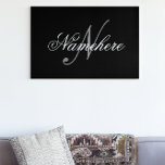 Unique Personalized Black and White Name Monogram Canvas Print<br><div class="desc">Personalized Unique Black and White Name Monogram Design for anyone.</div>