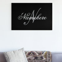 Unique Personalized Black and White Name Monogram