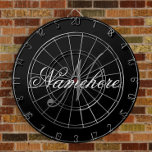 Unique Personalized Black and White Name Monogram Dartboard<br><div class="desc">Personalized Unique Black and White Name Monogram Design for anyone.</div>
