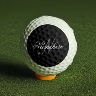 Unique Personalized Black and White Name Monogram Golf Balls