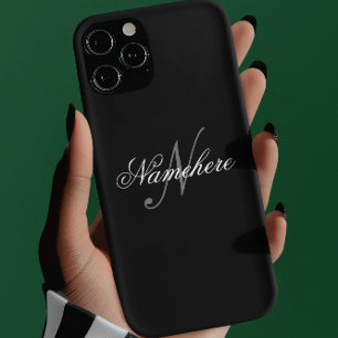 Unique Personalized Black and White Name Monogram  iPhone 11Pro Max Case