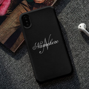 Unique Personalized Black and White Name Monogram  iPhone XS Max Case