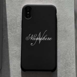 Unique Personalized Black and White Name Monogram  iPhone X Case