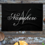Unique Personalized Black and White Name Monogram Kitchen Towel<br><div class="desc">Personalized Unique Black and White Name Monogram Design for anyone.</div>