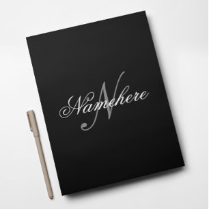 Unique Personalized Black and White Name Monogram Letterhead