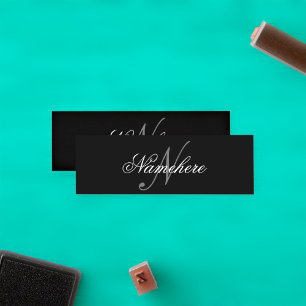 Unique Personalized Black and White Name Monogram Loyalty Card