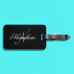 Unique Personalized Black and White Name Monogram Luggage Tag<br><div class="desc">Personalized Unique Black and White Name Monogram Design for anyone.</div>