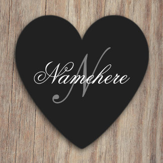 Unique Personalized Black and White Name Monogram Paper Coaster