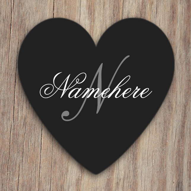 Unique Personalized Black and White Name Monogram Paper Coaster (Creator Uploaded)