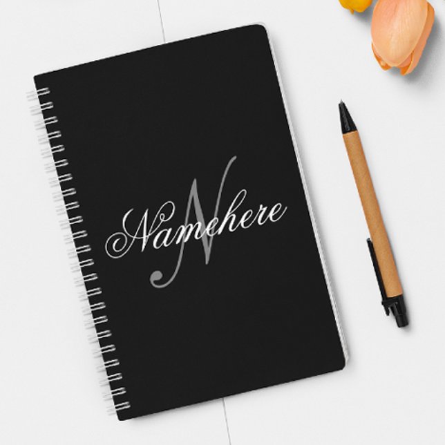 Unique Personalized Black and White Name Monogram Planner (Creator Uploaded)