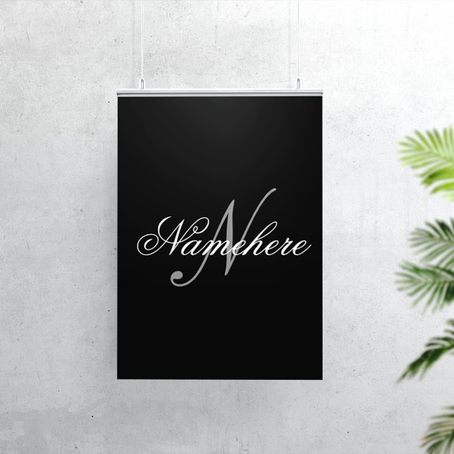 Unique Personalized Black and White Name Monogram Poster (Creator Uploaded)