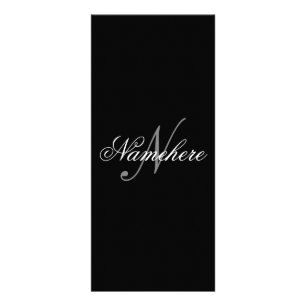 Unique Personalized Black and White Name Monogram Rack Card